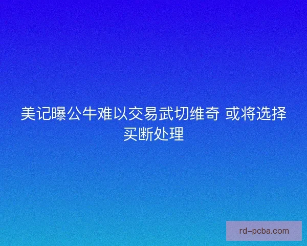 美记曝公牛难以交易武切维奇 或将选择买断处理